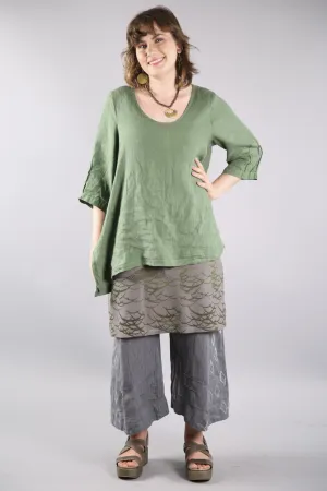2183 Relaxed Linen Top-Seaweed -U