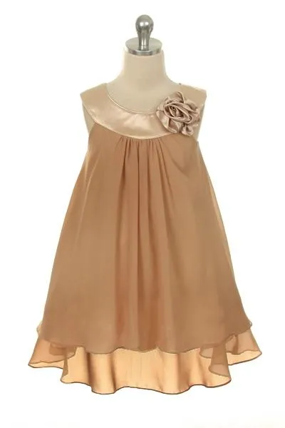 255 Chiffon Dress w/Satin Neckline - Discontinued