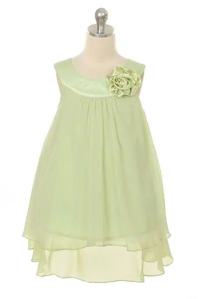 255 Chiffon Dress w/Satin Neckline - Discontinued