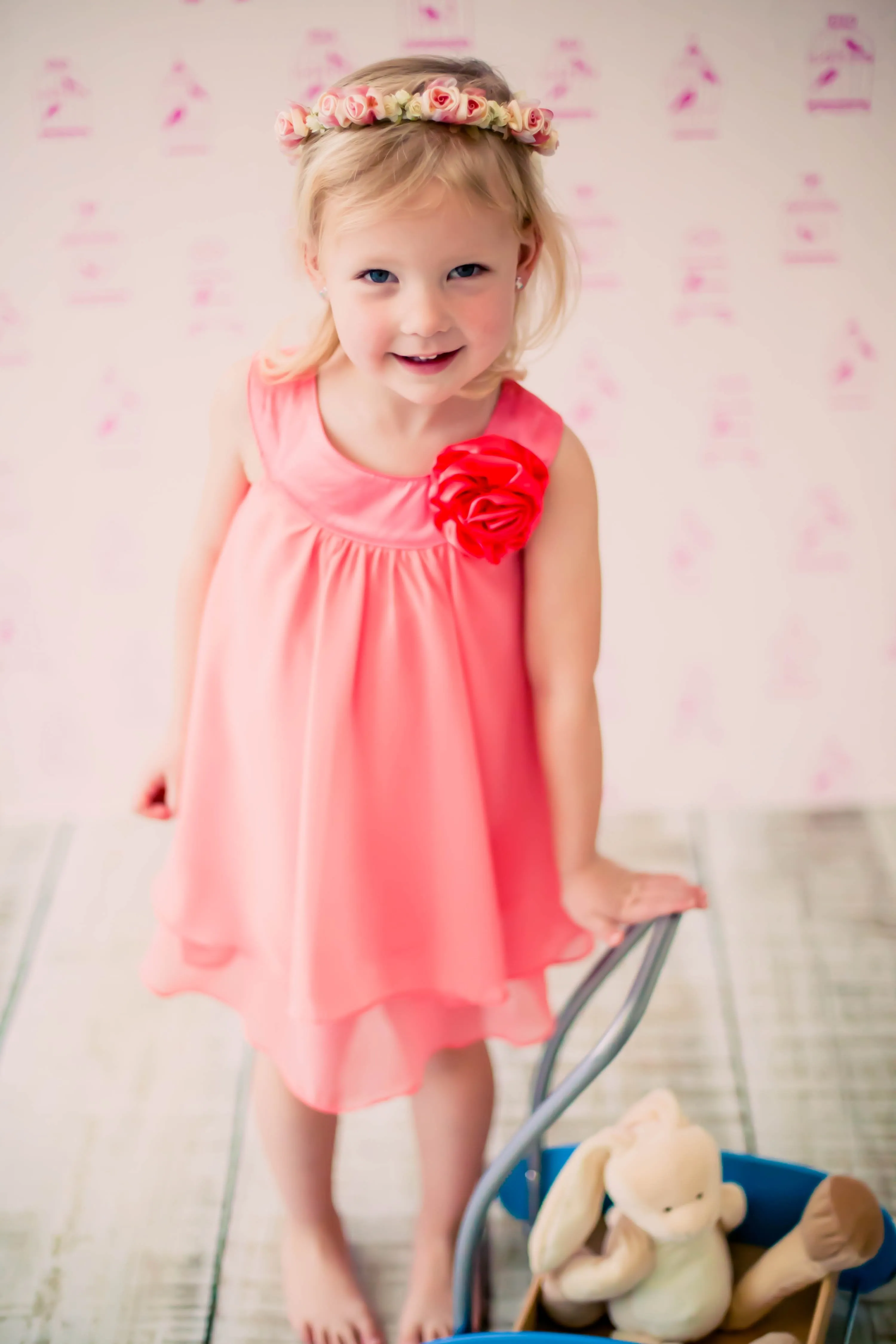 255 Chiffon Dress w/Satin Neckline - Discontinued