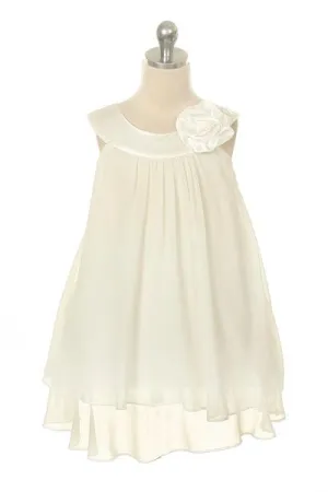 255 Chiffon Dress w/Satin Neckline - Discontinued