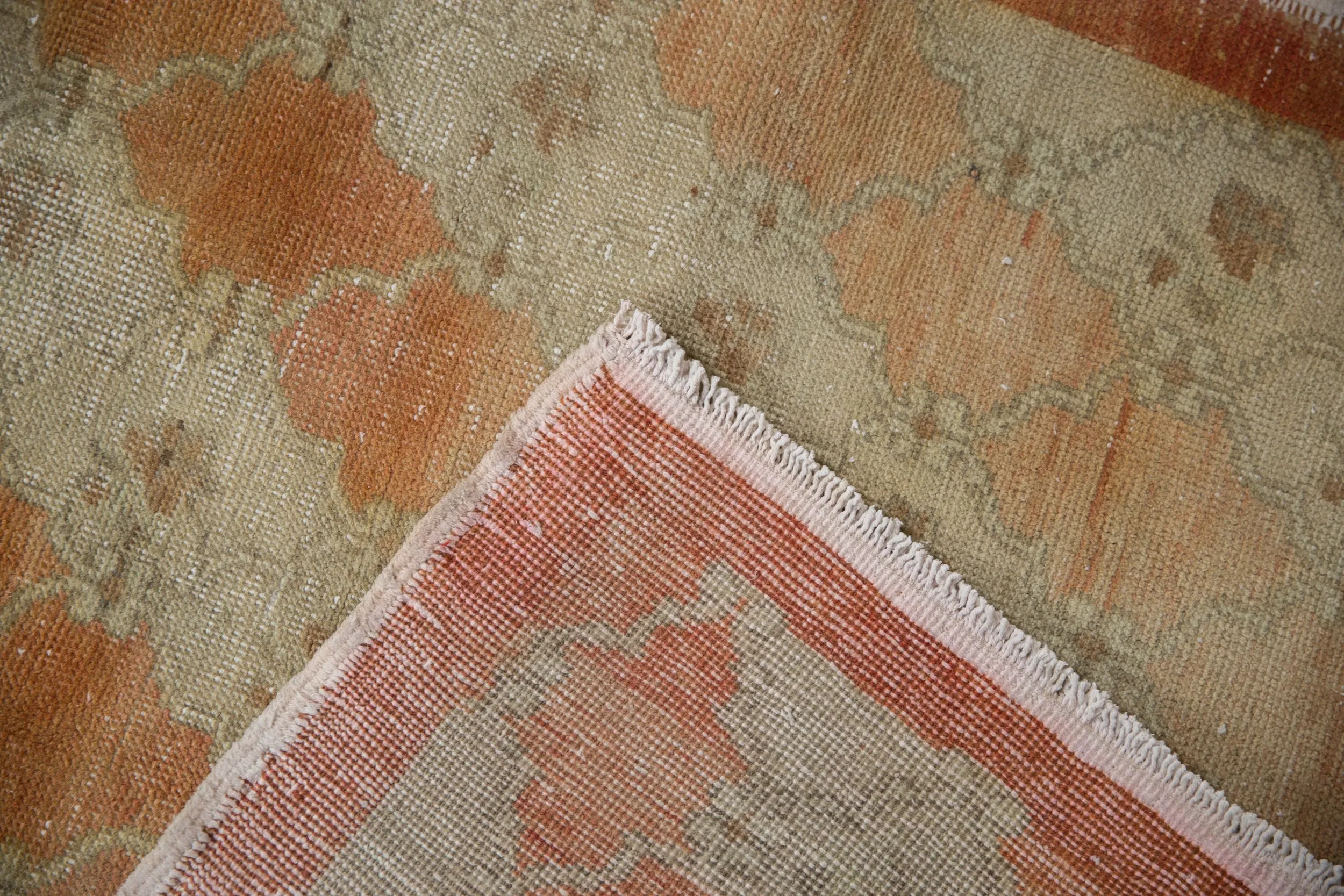 3.5x9.5 Vintage Distressed Oushak Rug Runner