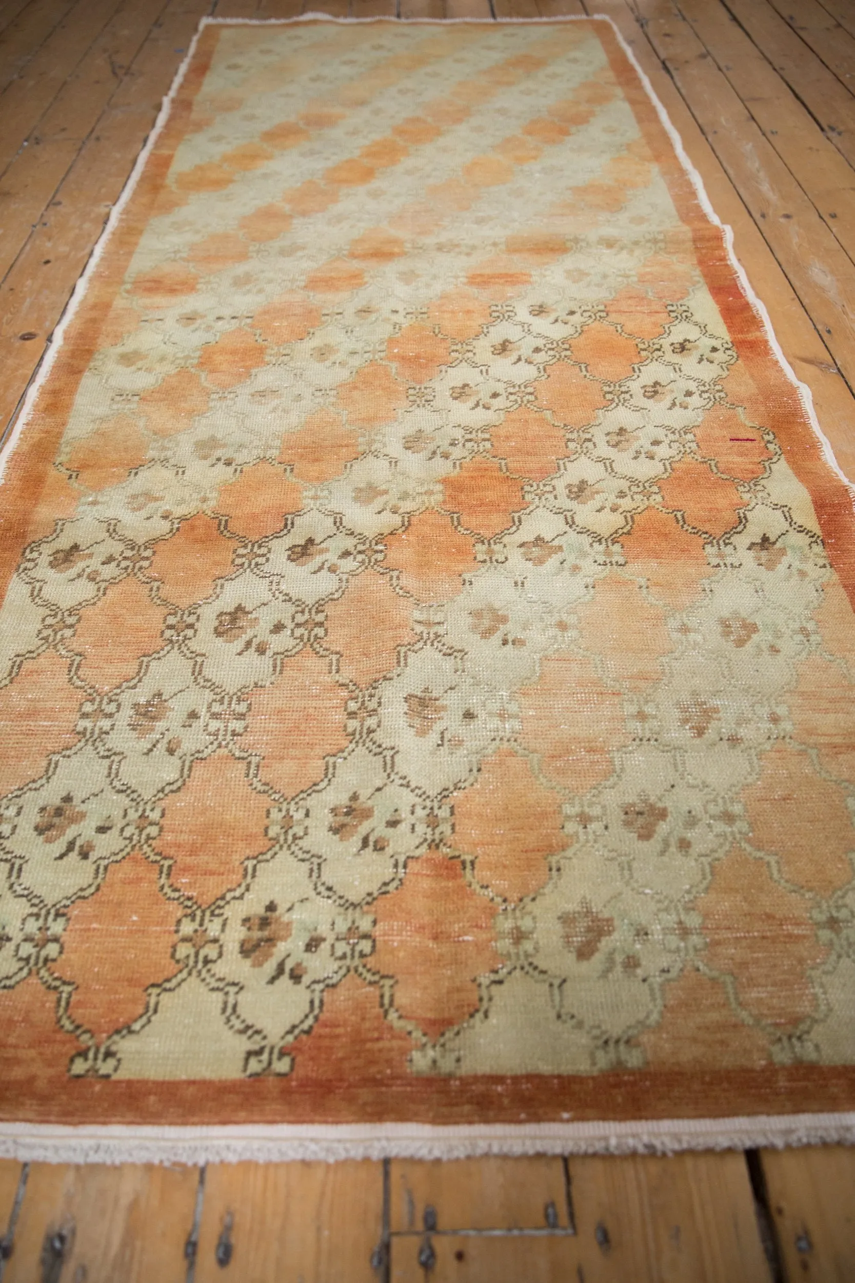 3.5x9.5 Vintage Distressed Oushak Rug Runner