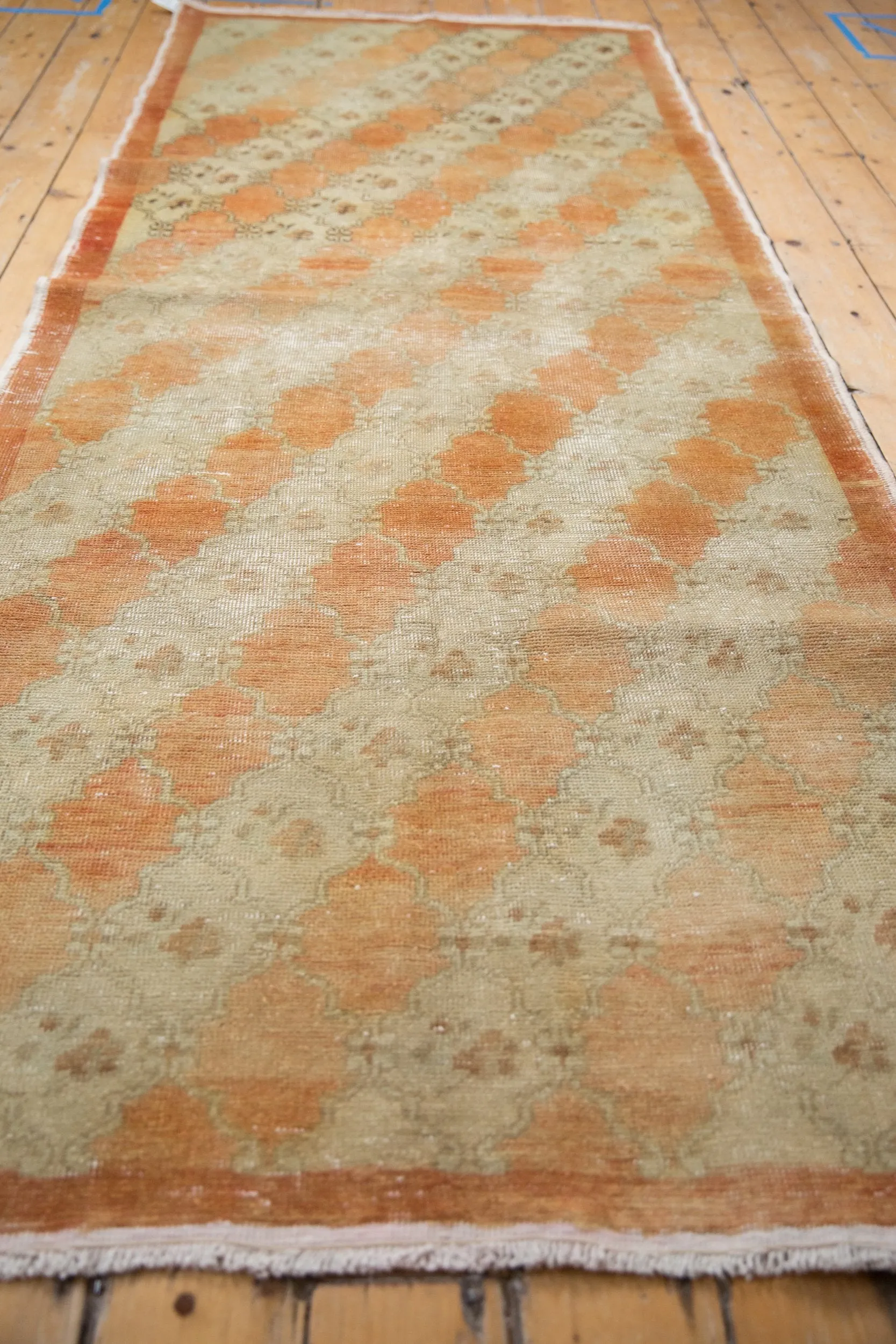 3.5x9.5 Vintage Distressed Oushak Rug Runner