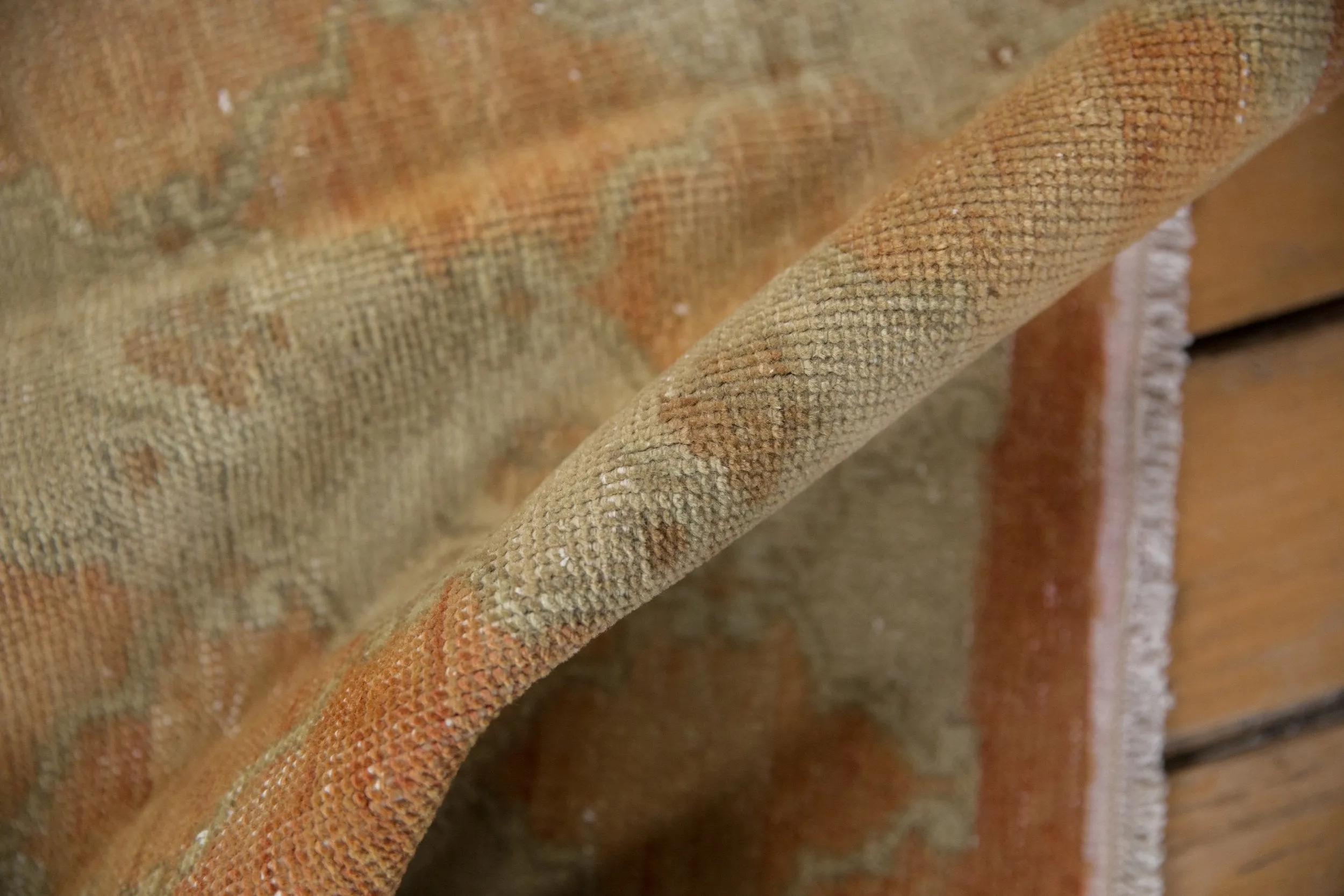 3.5x9.5 Vintage Distressed Oushak Rug Runner