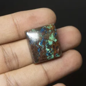 36 carats, 22x19mm, Natural Azurite Smooth Polished Square Cabochon Loose Gemstone