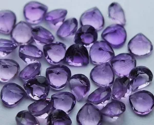 5 Matched Pair Finest Quality Natural Pink Amethyst Faceted Heart Shaped 7mm