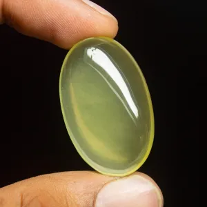 53 carats, 33x20mm, Natural Lemon Quartz Smooth Polished Heart Cabochon Loose Gemstone