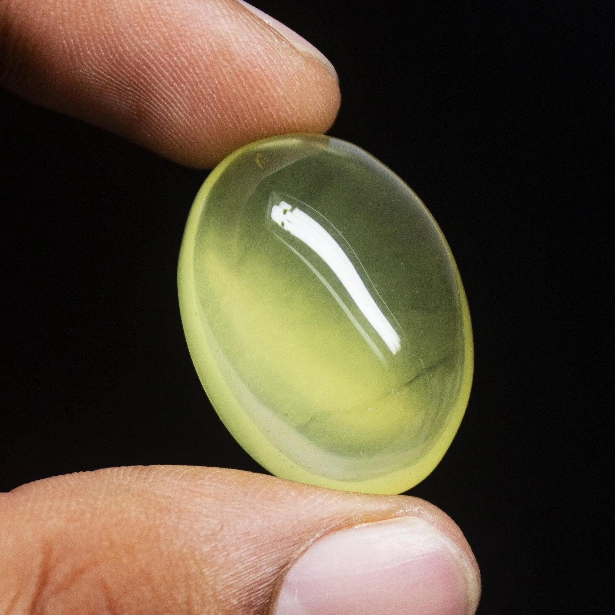 58 carats, 28x20mm, Natural Lemon Quartz Smooth Polished Oval Cabochon Loose Gemstone