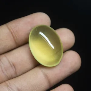58 carats, 28x20mm, Natural Lemon Quartz Smooth Polished Oval Cabochon Loose Gemstone