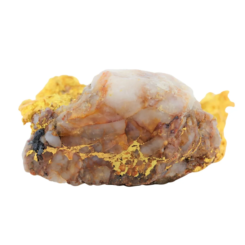 63.00Gr Gold Quartz Crystalline Gold Leaf Specimen