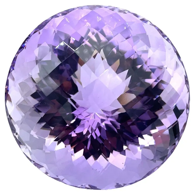 651 Carat Round Faceted Checkerboard Amethyst, Collector Gemstone Display Piece