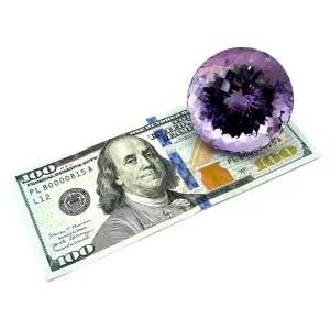 651 Carat Round Faceted Checkerboard Amethyst, Collector Gemstone Display Piece