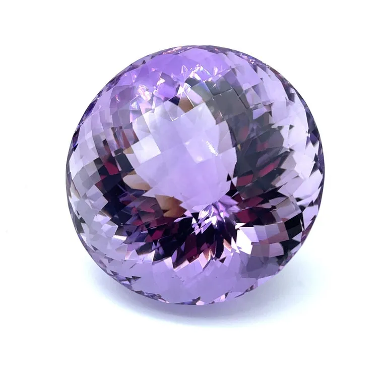 651 Carat Round Faceted Checkerboard Amethyst, Collector Gemstone Display Piece