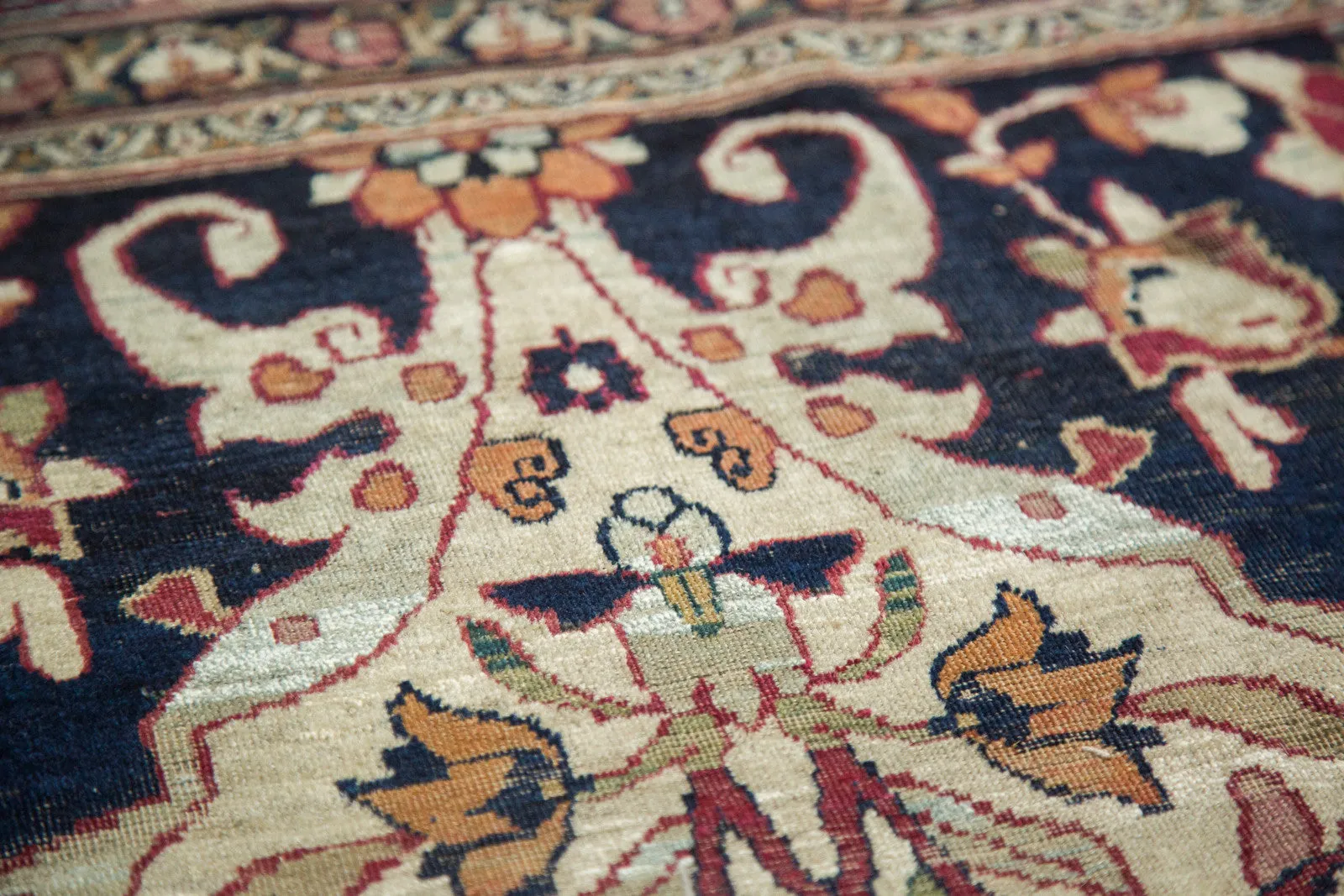 8.5x12 Unusual Antique Lavar Kerman Carpet