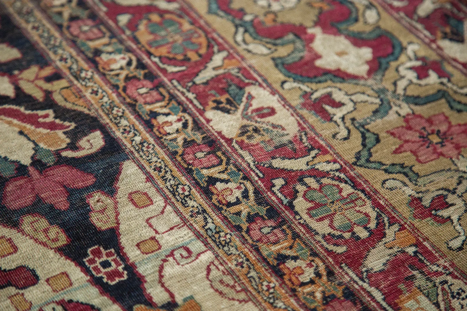 8.5x12 Unusual Antique Lavar Kerman Carpet