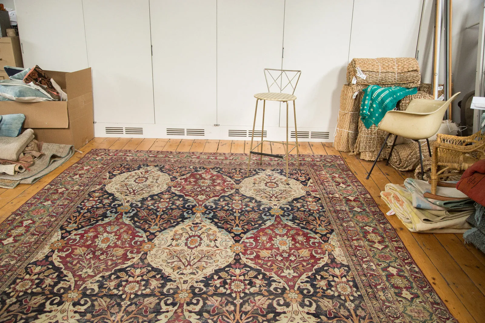 8.5x12 Unusual Antique Lavar Kerman Carpet