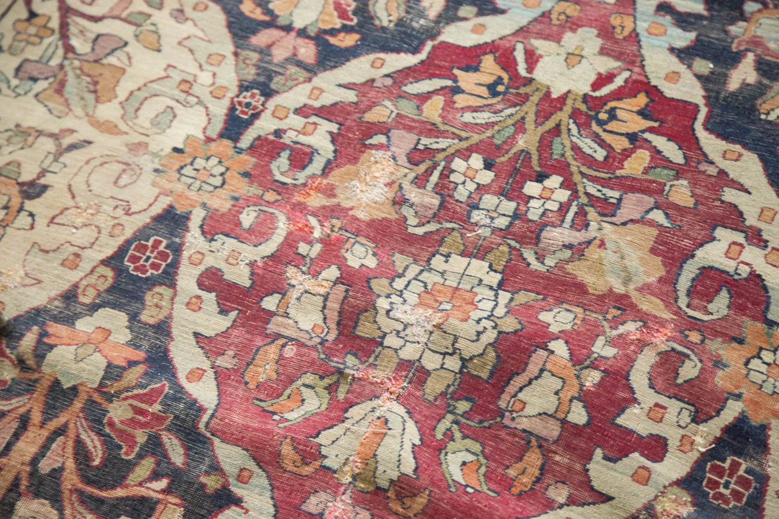 8.5x12 Unusual Antique Lavar Kerman Carpet