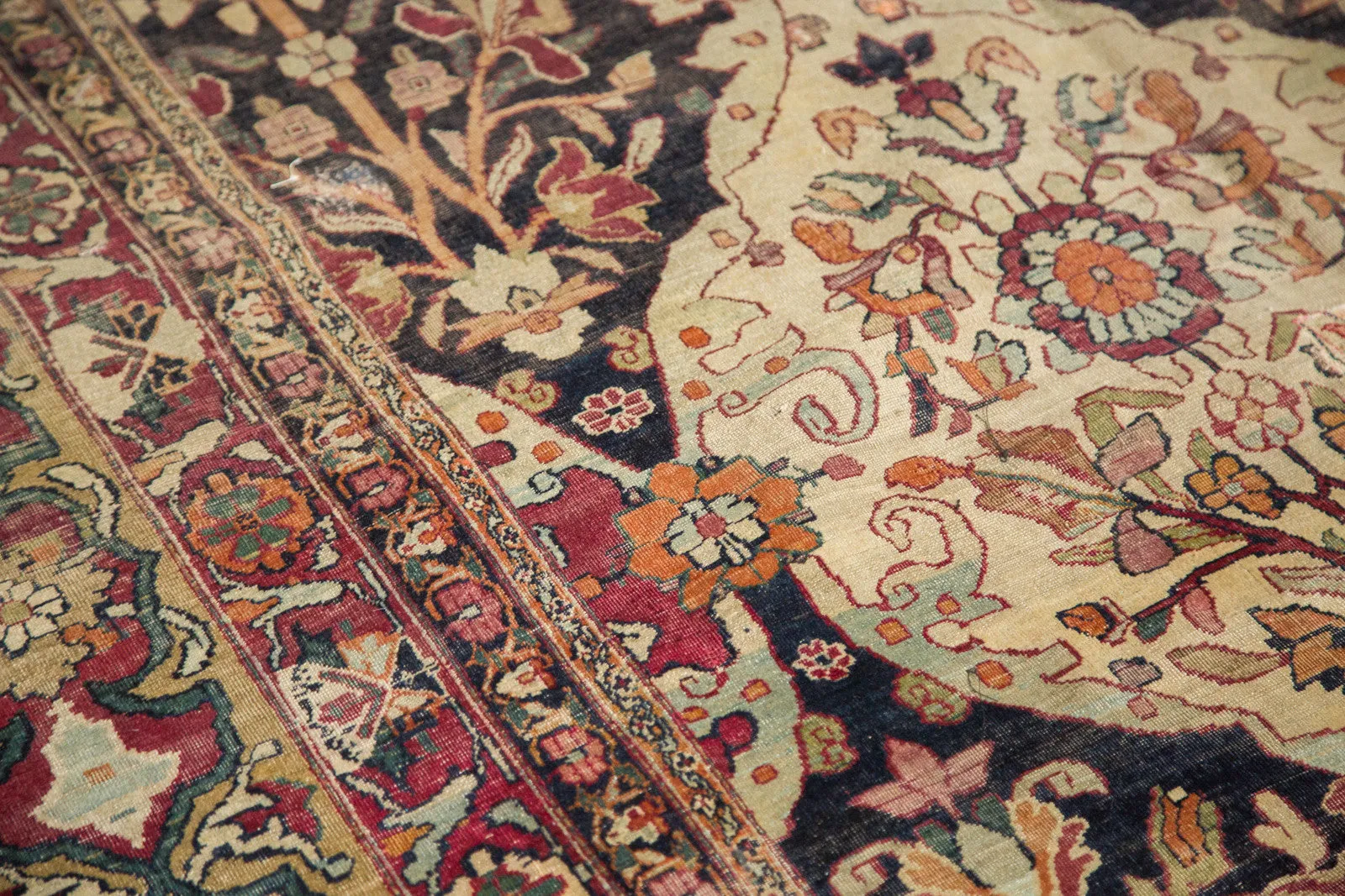 8.5x12 Unusual Antique Lavar Kerman Carpet