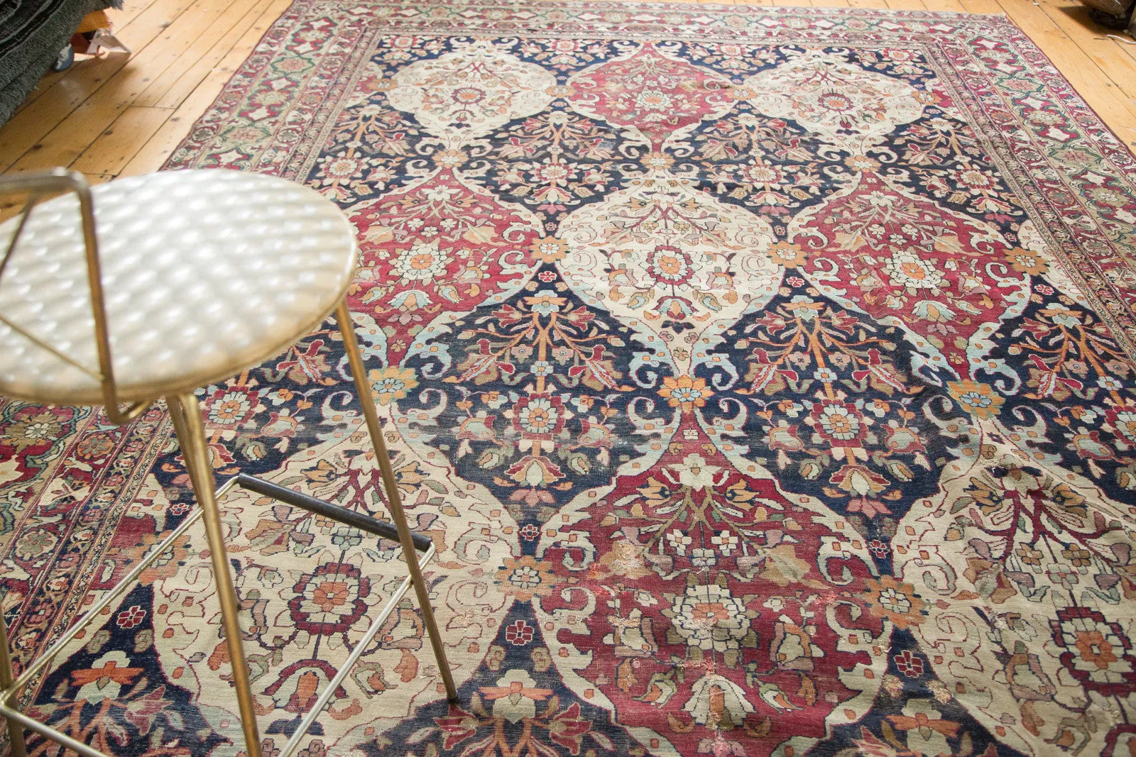 8.5x12 Unusual Antique Lavar Kerman Carpet