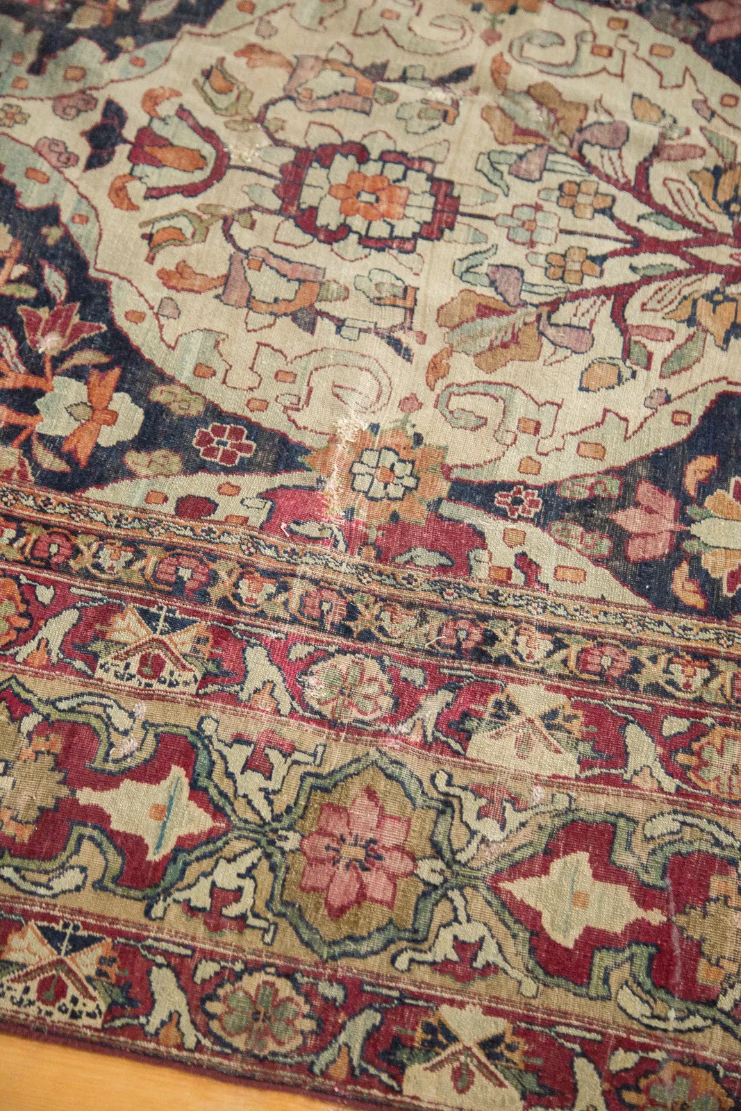 8.5x12 Unusual Antique Lavar Kerman Carpet