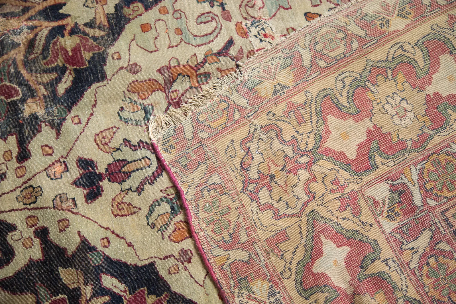 8.5x12 Unusual Antique Lavar Kerman Carpet