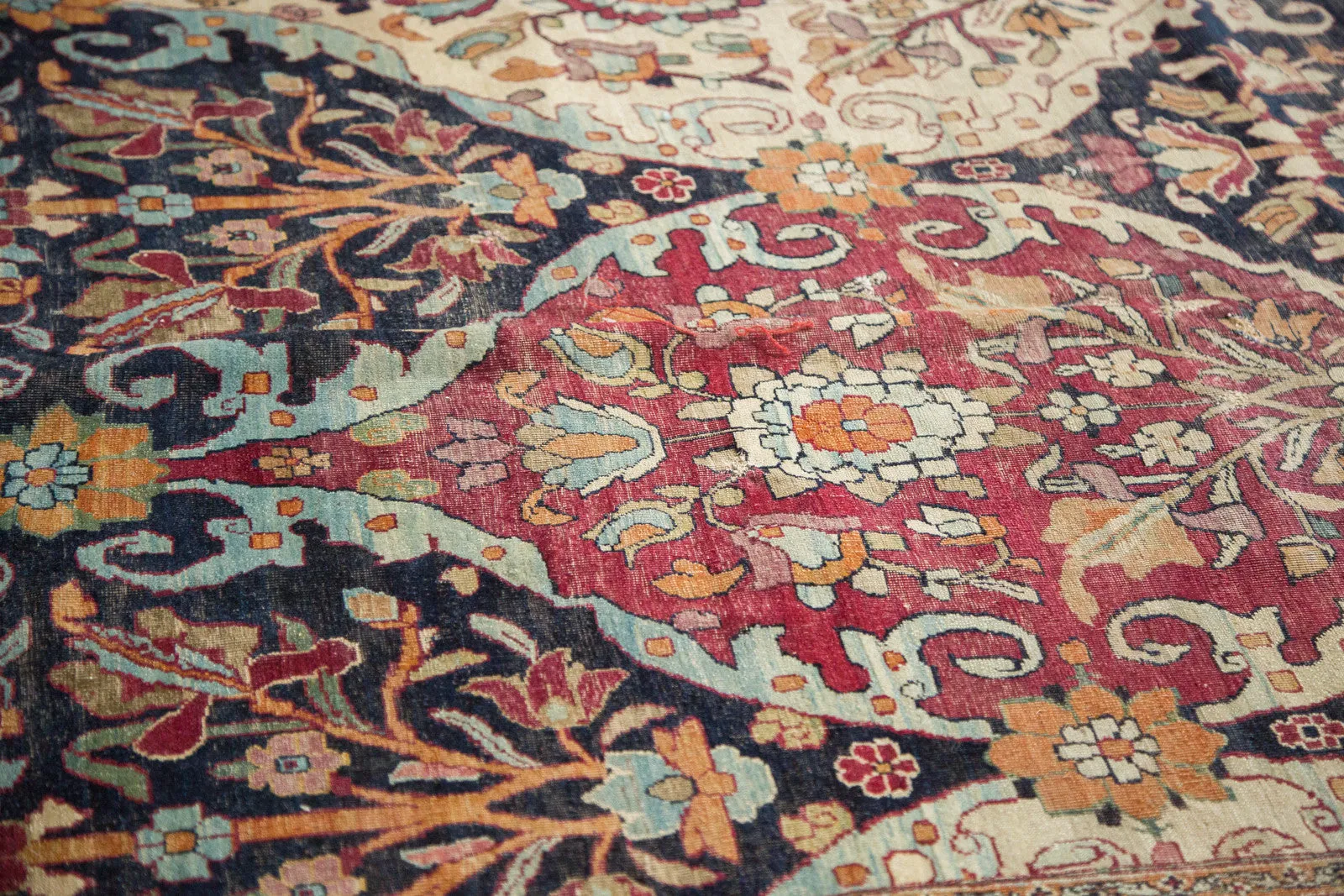 8.5x12 Unusual Antique Lavar Kerman Carpet