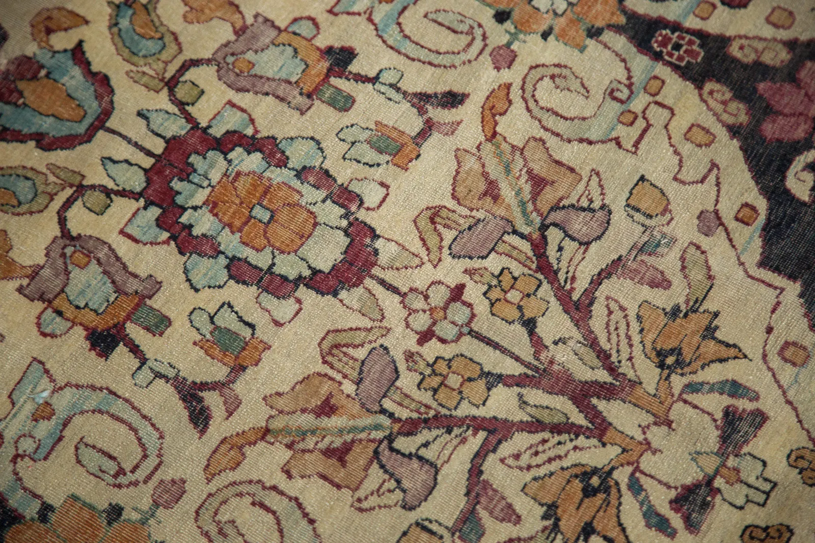 8.5x12 Unusual Antique Lavar Kerman Carpet