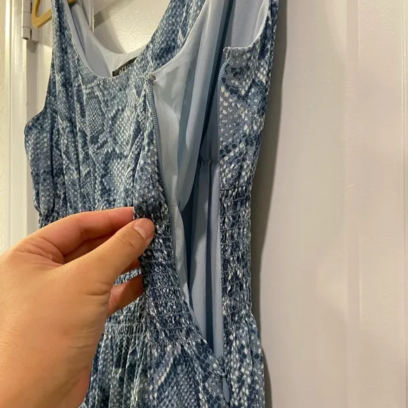 Acrobat Blue Snake Print Tank MIDI Dress - M