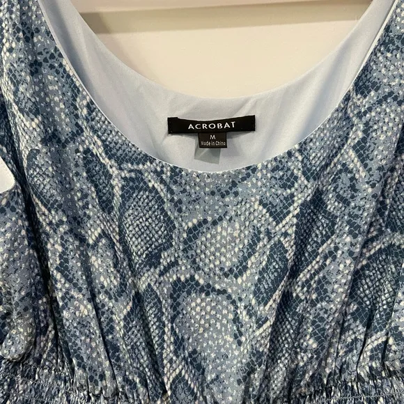 Acrobat Blue Snake Print Tank MIDI Dress - M
