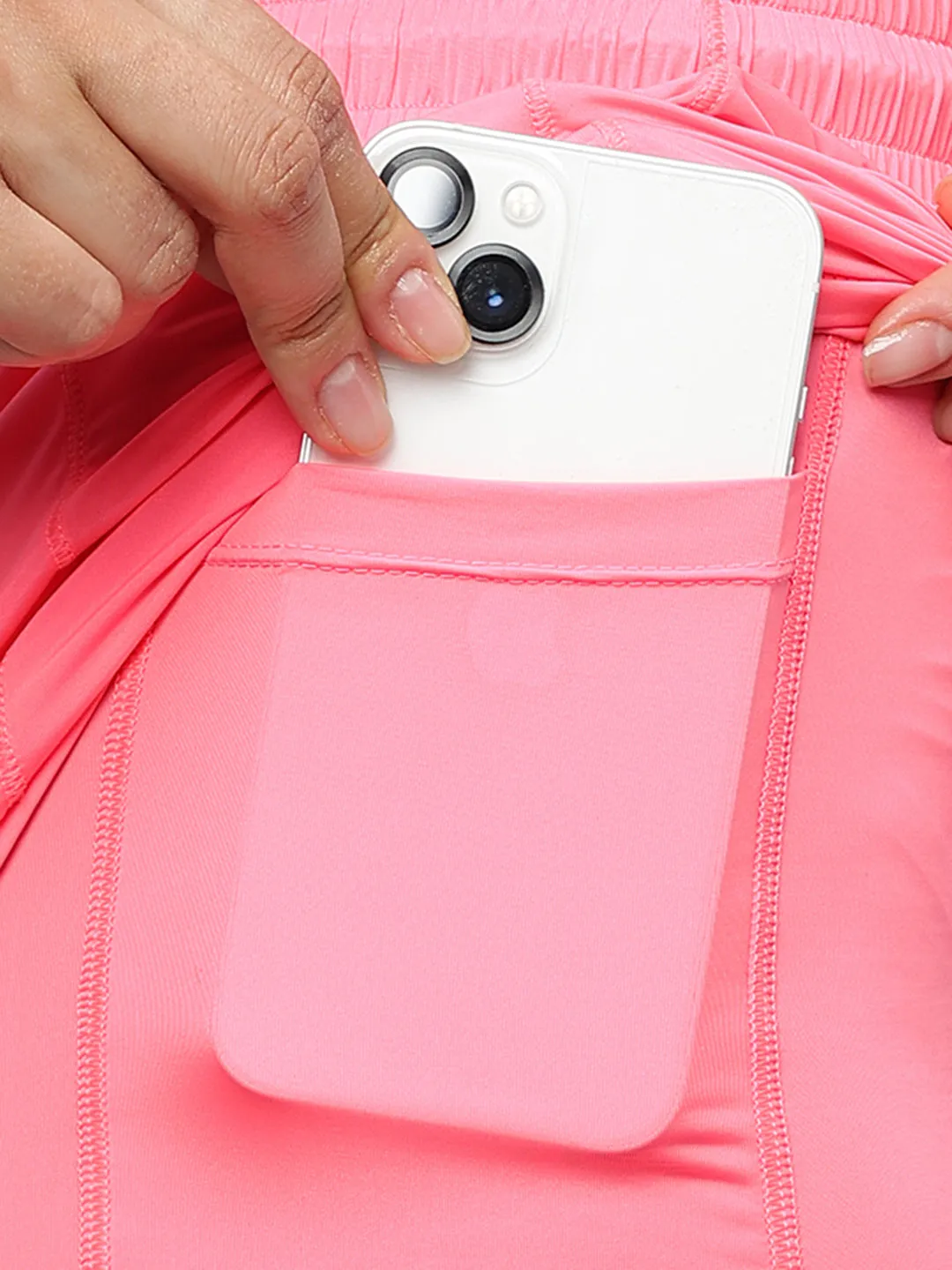 Active double layer sporty shorts