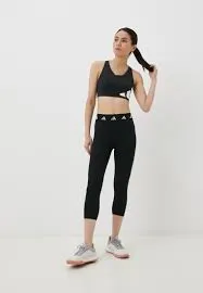ADIDAS WOMEN LEGGINGS TF CAPRI TRE QUARTI BLACK WHITE