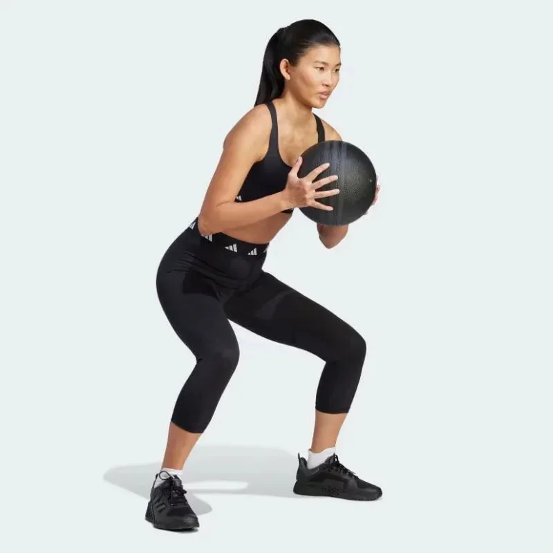 ADIDAS WOMEN LEGGINGS TF CAPRI TRE QUARTI BLACK WHITE
