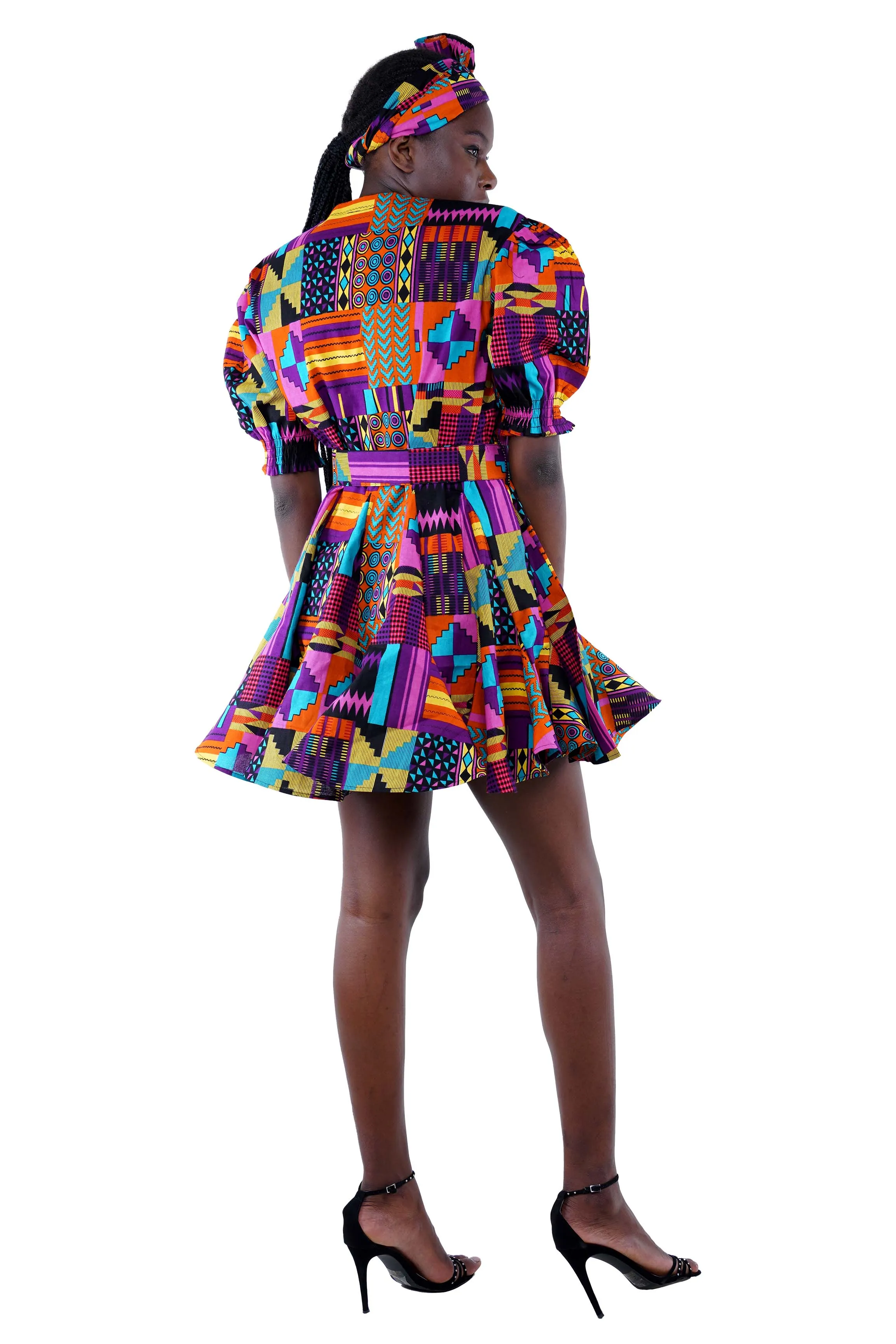 African Short Paneled Dress