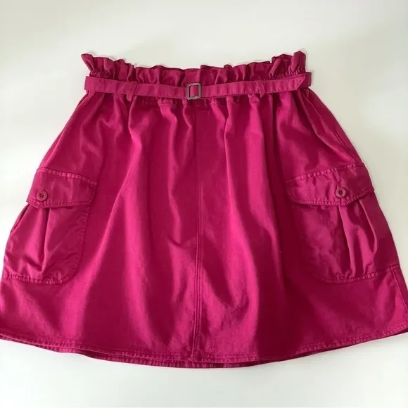 Agnès b. Sport b. Paris Vintage Y2K Paper Bag Cargo Mini Skirt Magenta Small