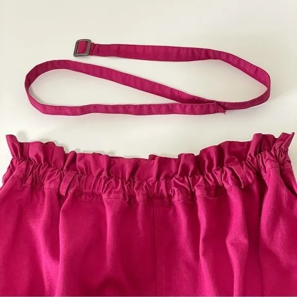 Agnès b. Sport b. Paris Vintage Y2K Paper Bag Cargo Mini Skirt Magenta Small