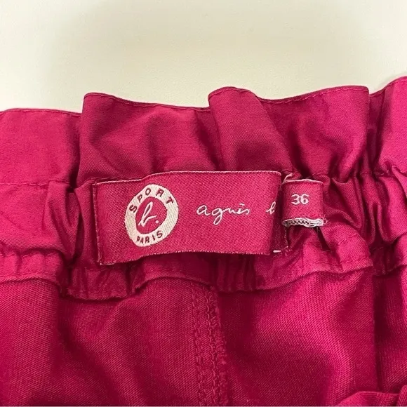 Agnès b. Sport b. Paris Vintage Y2K Paper Bag Cargo Mini Skirt Magenta Small