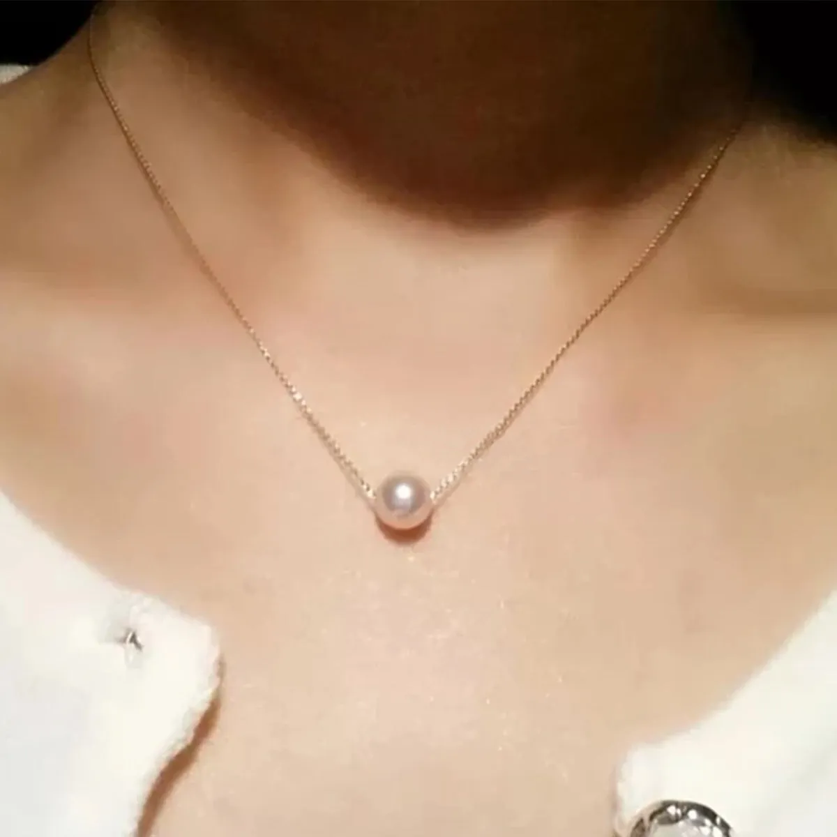 Ainuoshi Genuine Freshwater Cultured Pearl Pendant Necklace