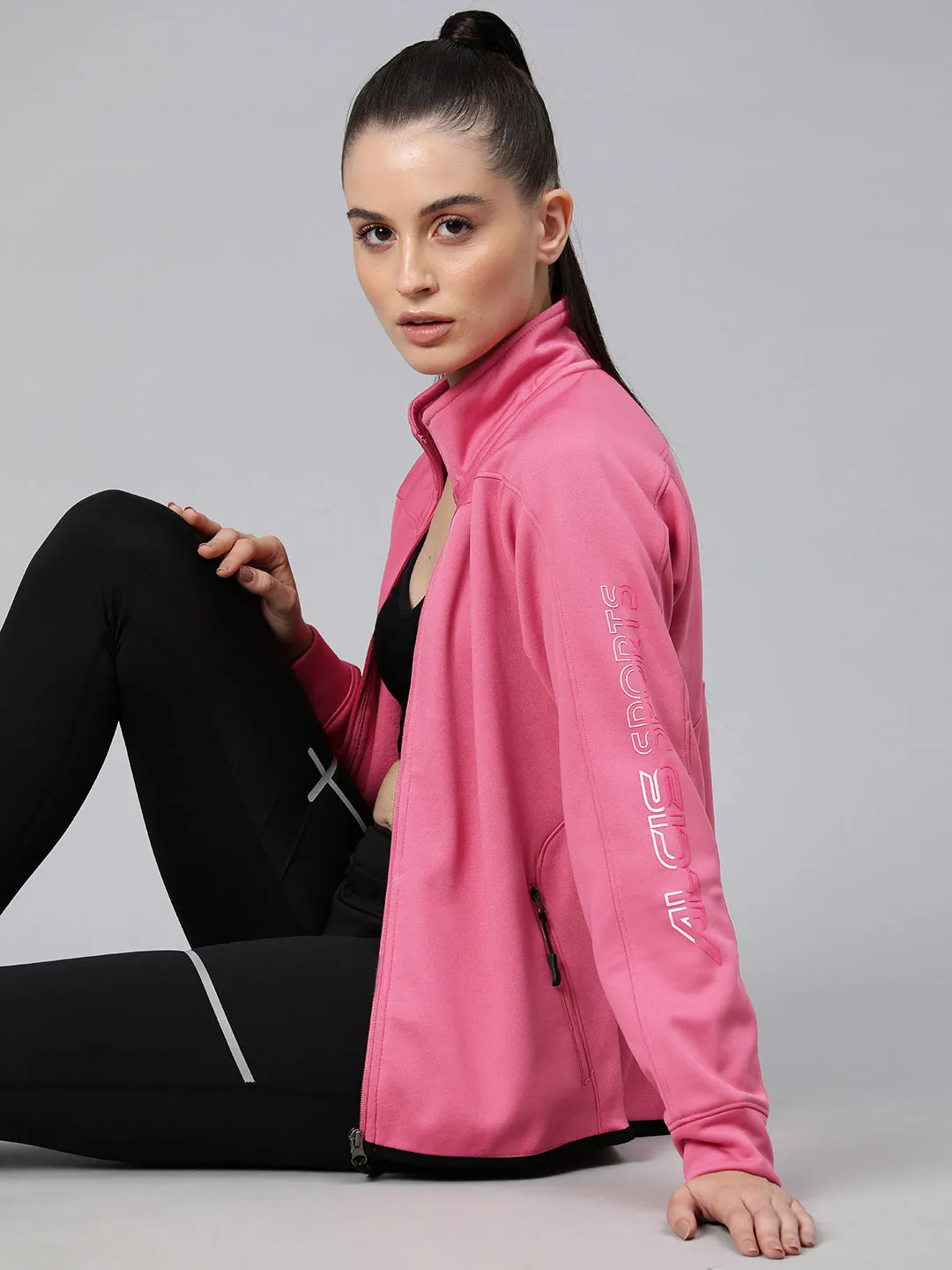 Alcis Women Typography Training or Gym Sporty Jacket