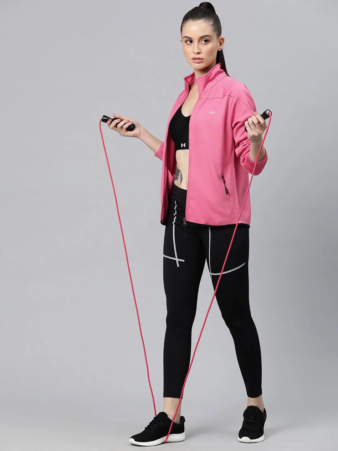 Alcis Women Typography Training or Gym Sporty Jacket