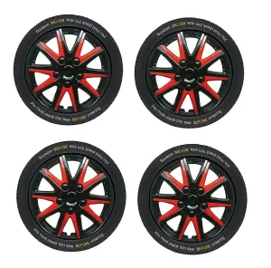 Alfa Romeo Mito Black Red Wheel Trims Covers (2008-2016)