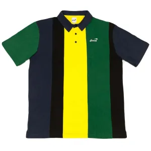 ALIVE VERTICAL STRIPE POLO BLACK & GREEN
