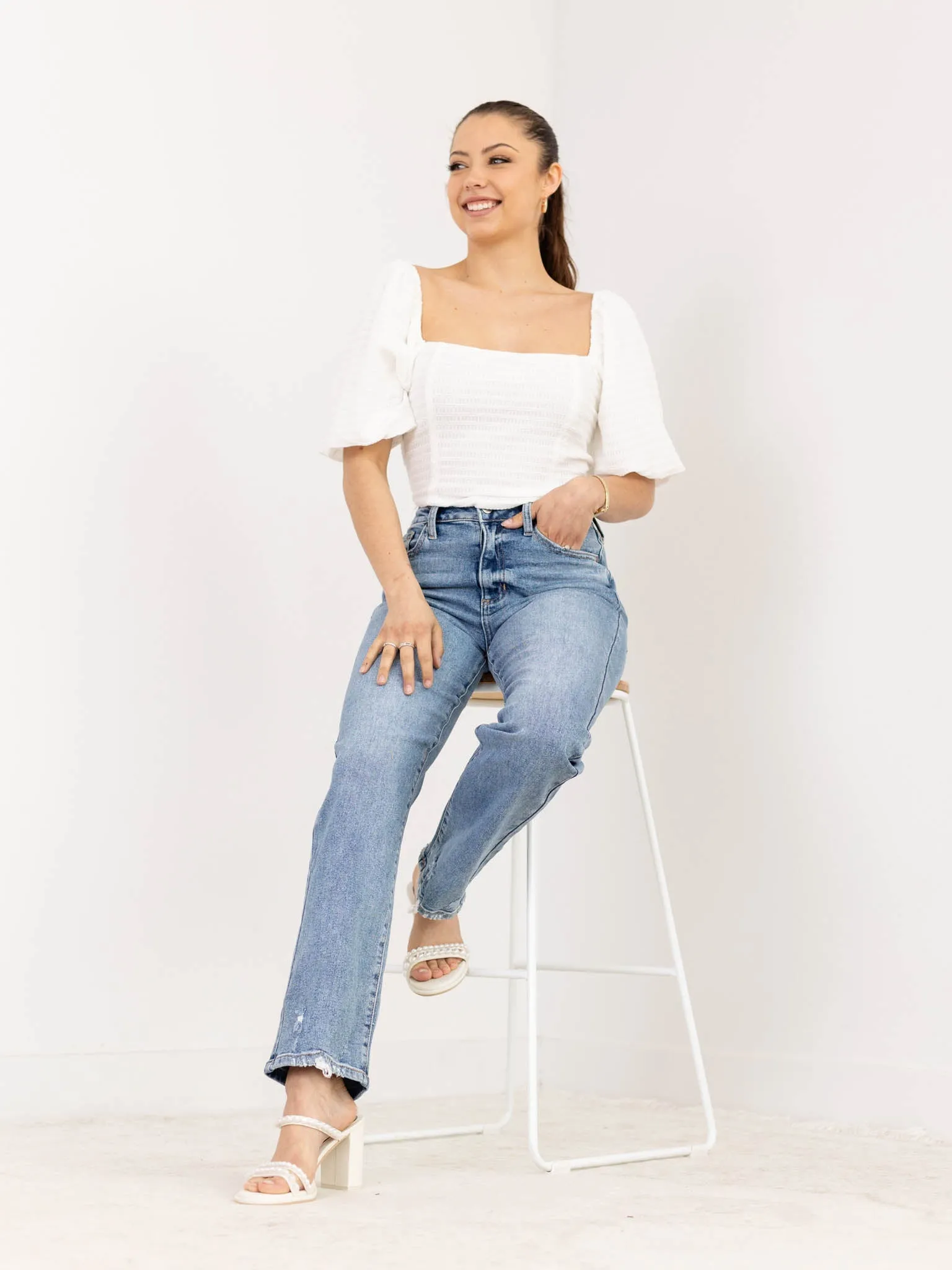 Allie Rose Jacquard Knit Bodycon Top
