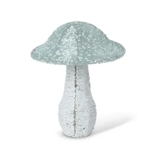 Alpine Blue Beaded Glass Mushroom