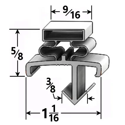 American Panel Welded Gasket (36-1/2" x 74-1/2") - Part #9A-3474 - Three-Sided - Profile 029
