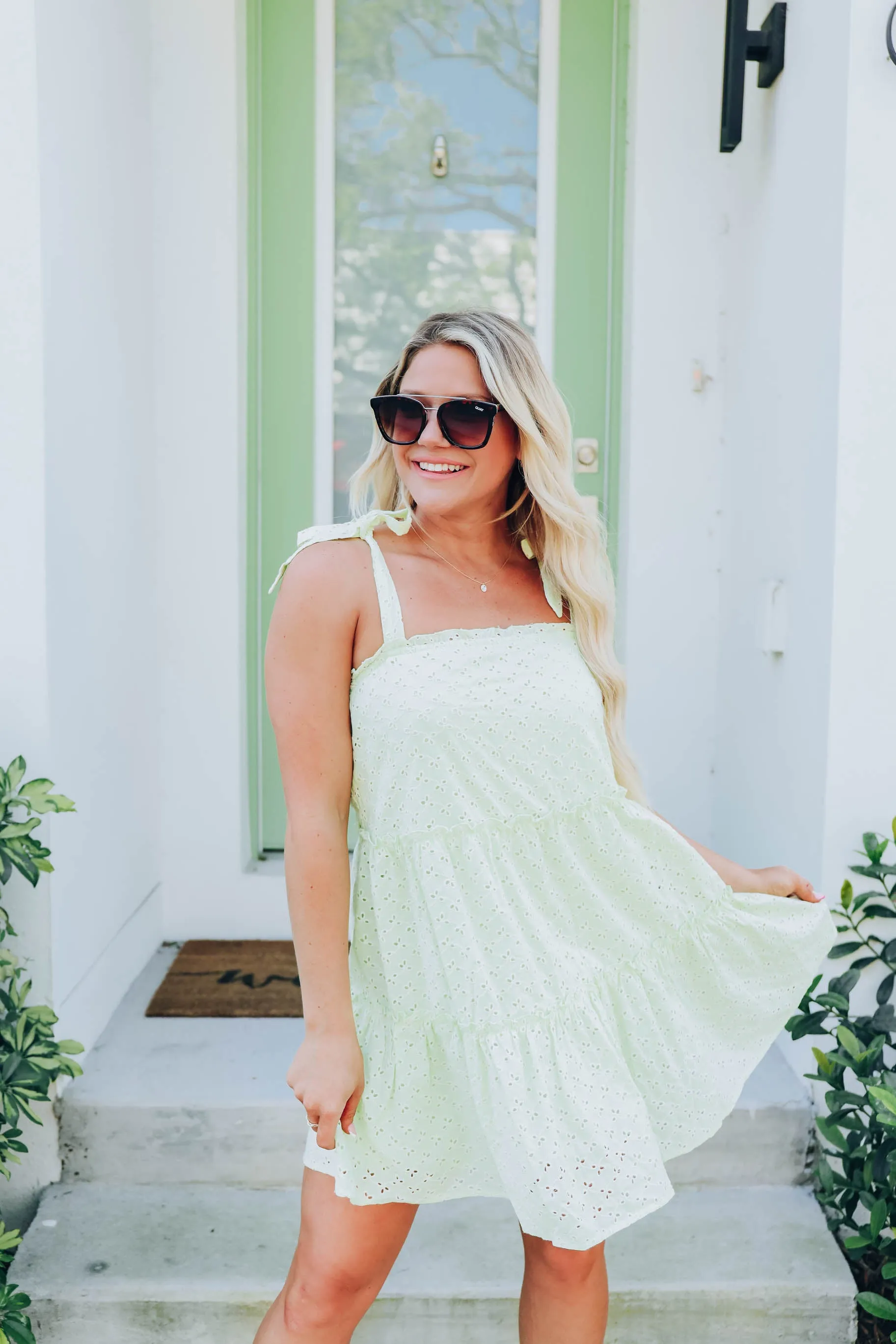 Angelic Ruffle Tiered Sundress - Pastel Green