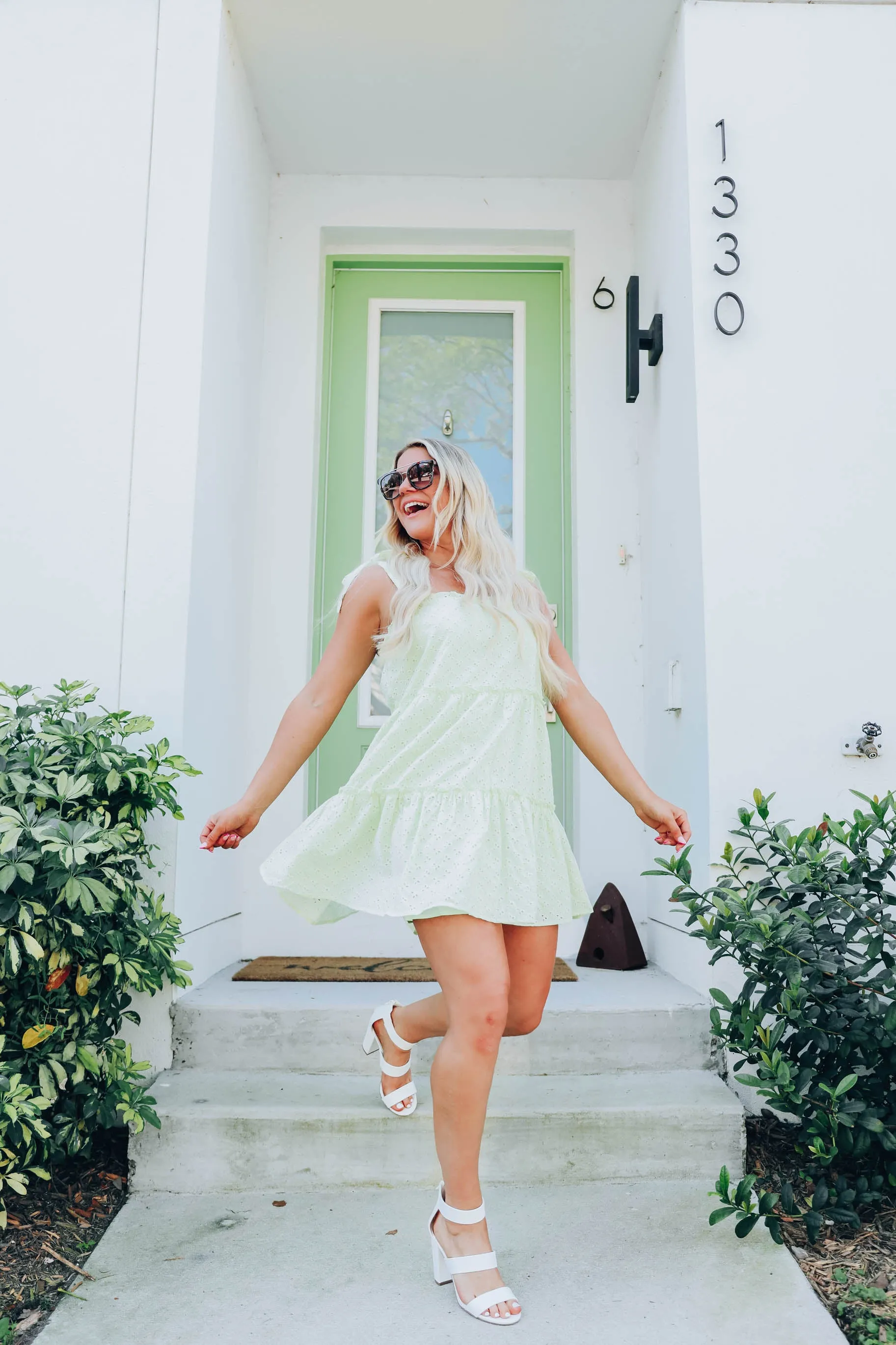 Angelic Ruffle Tiered Sundress - Pastel Green
