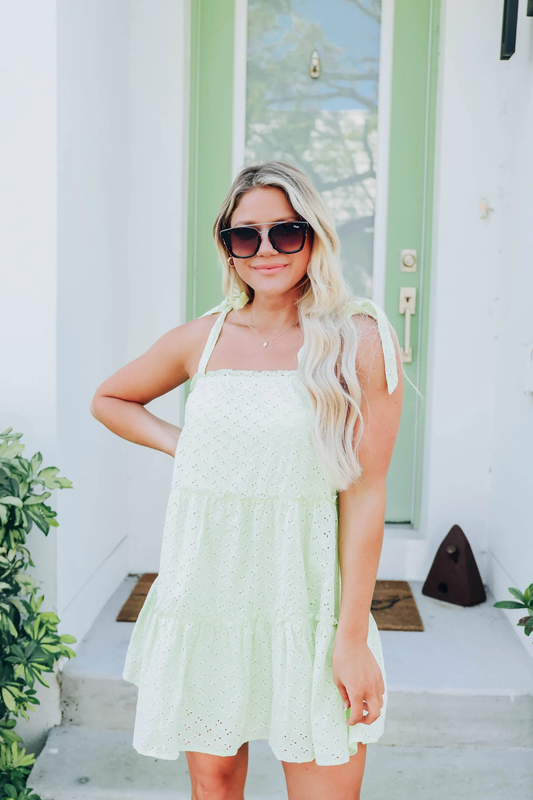 Angelic Ruffle Tiered Sundress - Pastel Green