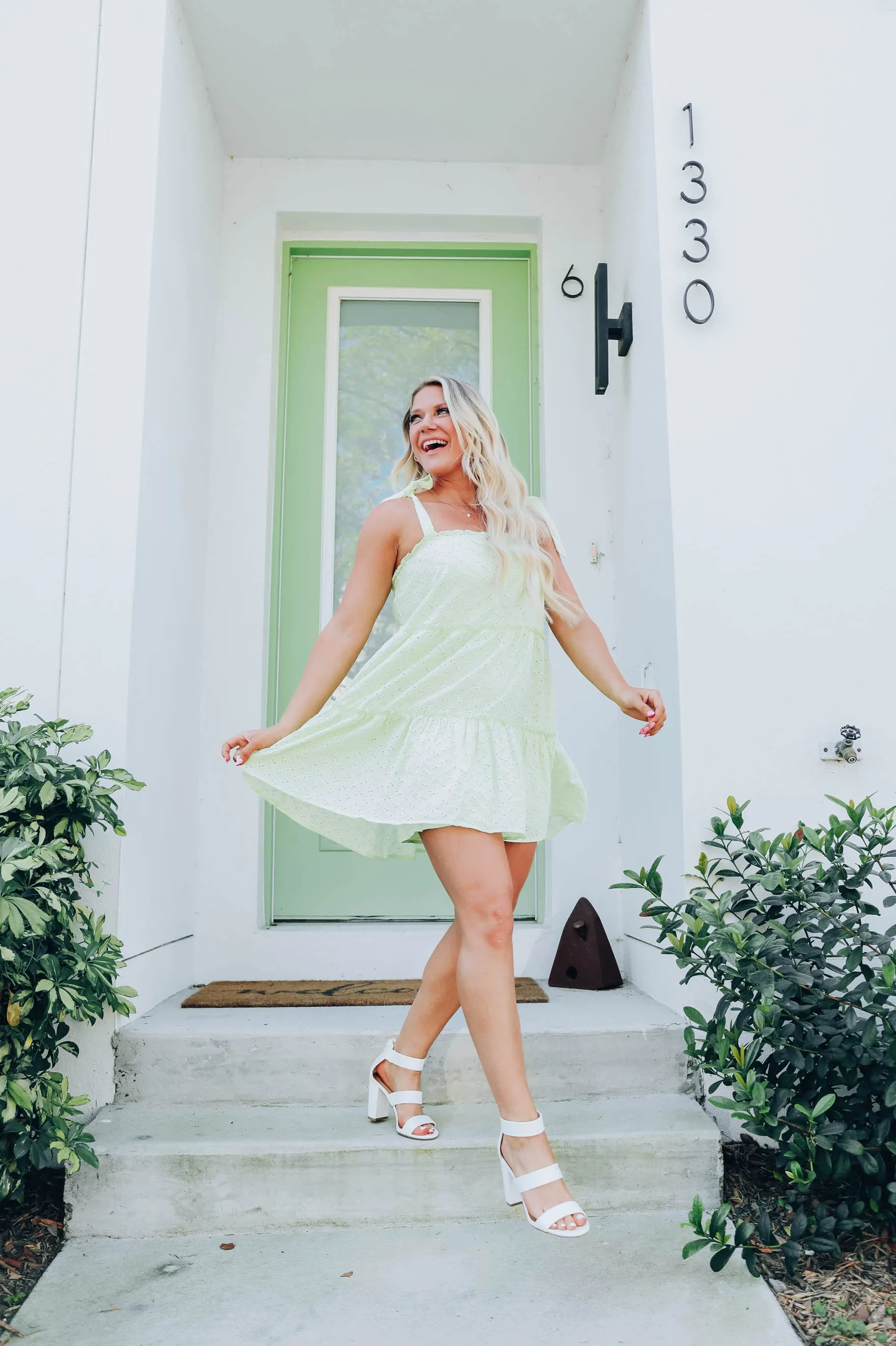 Angelic Ruffle Tiered Sundress - Pastel Green
