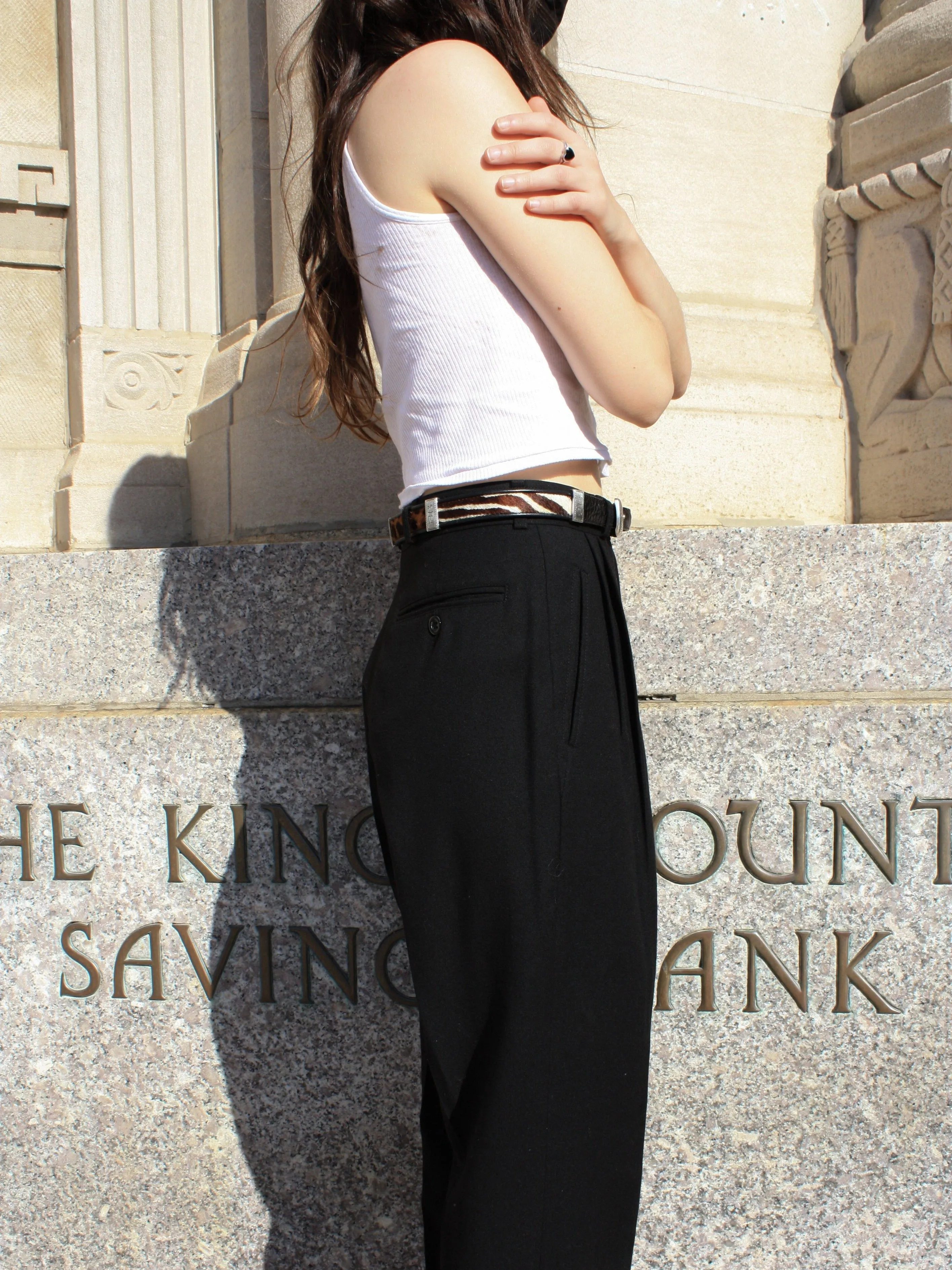 Animal Print Paneled Belt